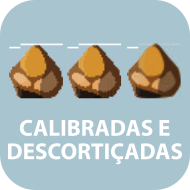 Alm da calibragem, estas sementes tm sua cortia (irregular e com arestas) retirada para deix-las mais uniformes e lisas.